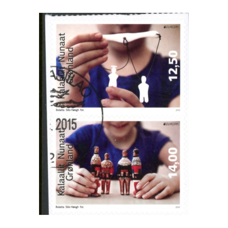 2015. 12,50-14,00 Kr. Dr. Europamærker / CEPT. AFA nr. 700E-01E postfrisk fra hæfter  stemplet