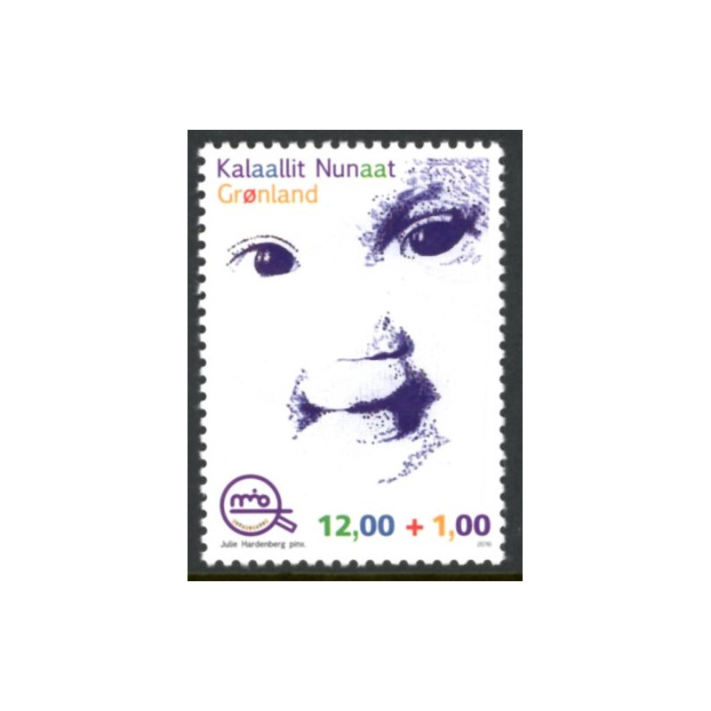 2016, 12,00+1,00 Kr. MIO Børnetalsmand. AFA nr. 725 postfrisk  stemplet FDC