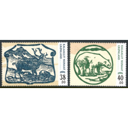 2018. 38-40,00 Kr. Gamle pengesedler II, AFA nr. 794-95 **   postfrisk  stemplet FDC