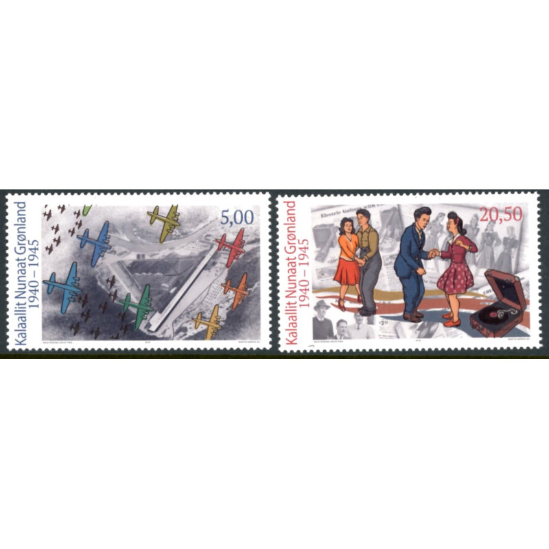 2018. 5-20,50 Kr. Anden verdenskrig III, AFA nr. 802-3 **   postfrisk  stemplet FDC