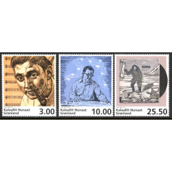 2018. 3-25,50 Kr. Grønlandsk musik II, AFA nr. 804-06 **   postfrisk  stemplet FDC