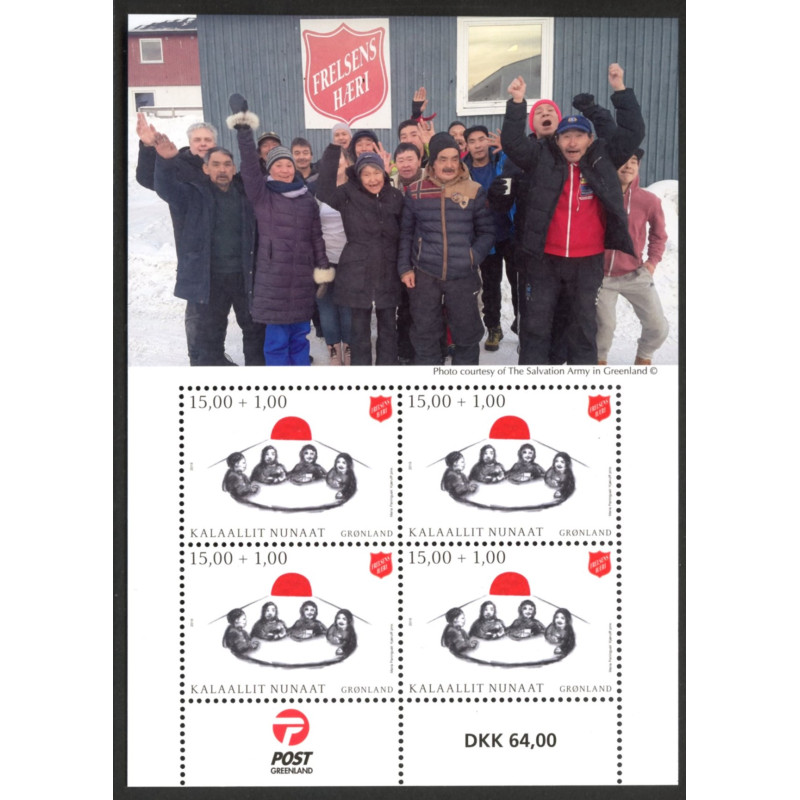 2019. Frelsens hær i Grønland,  miniark. AFA nr. 810 **                             postfrisk  stemplet FDC