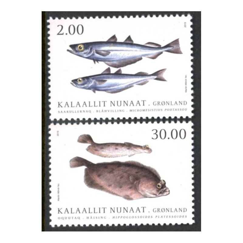 2019. Fisk i grønlandske farvande. AFA nr. 816-17 **                     postfrisk  stemplet FDC