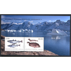 2019. Fisk i grønlandske farvande, miniark. AFA nr. 818 **                     postfrisk  stemplet FDC