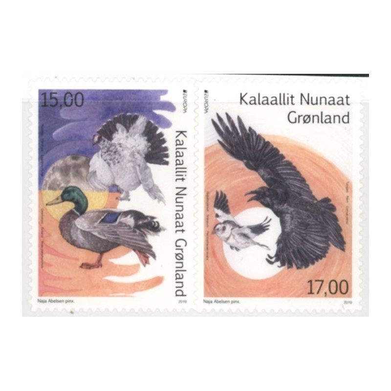 2019. Europa. Nationalfugl. AFA nr. 823E-24E **                  postfrisk  stemplet FDC