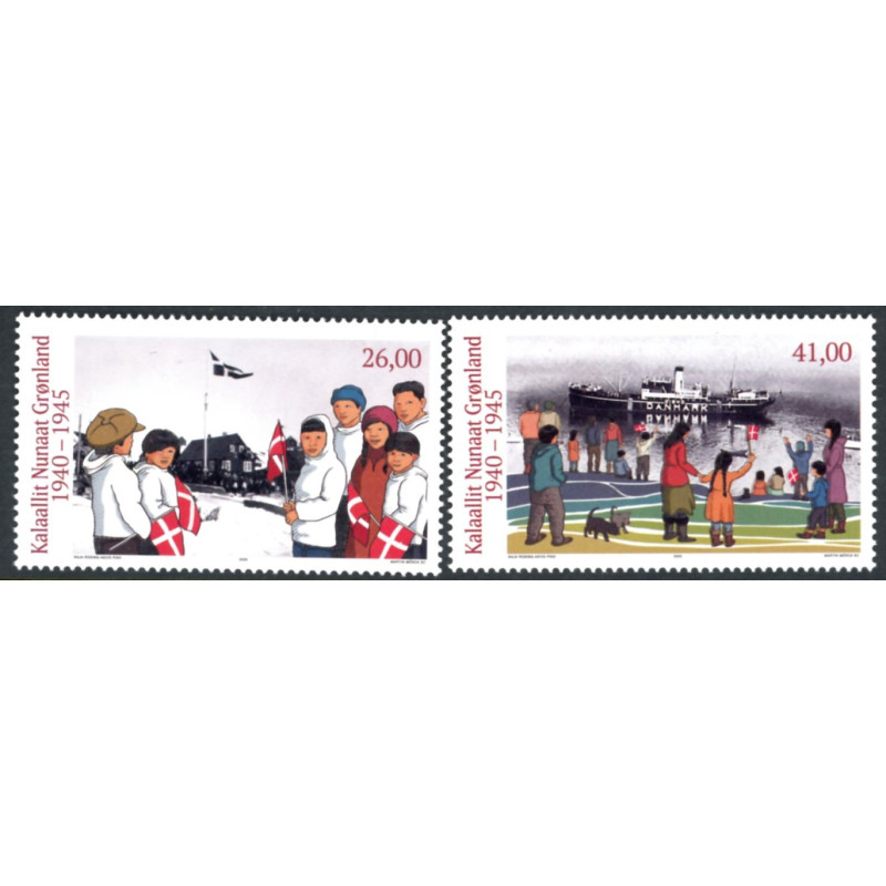 2020. Grønland under 2 verdenskrig. AFA nr. 851-52 **       postfrisk  stemplet FDC