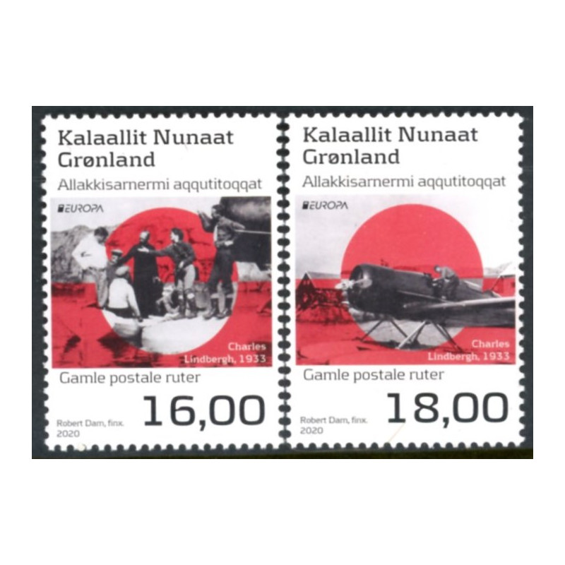 2020. Europa. Gamle postruter. AFA nr. 858-59 **                      postfrisk  stemplet FDC