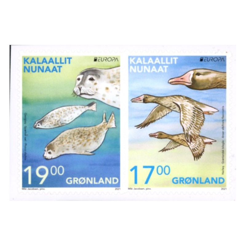 2021. Europa, Truet dyreliv, fra hæfter. AFA nr. 882-83E **          postfrisk  stemplet FDC