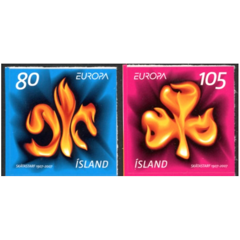 Island. 2007. Europamærker. UTAKKET. AFA nr. 1146E-47E  **       stemplet FDC