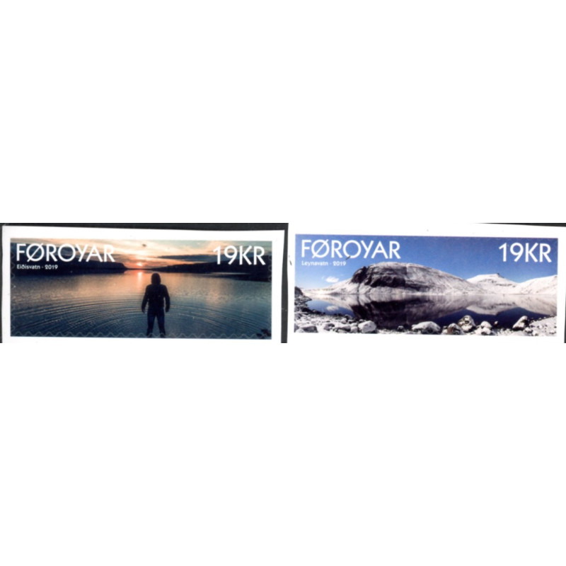 Færøerne. 2019. Leynavatn og Eidisvatn. AFA nr. 935E-36E **                                              , (o) Postfrisk stemple