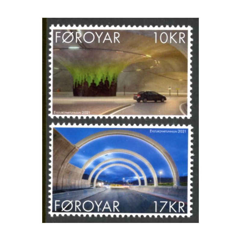 2021. Eysturo tunnelen. AFA nr. 982-83 **                      , (o) Postfrisk stemplet