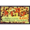 1993. 4,00 kr. AIDS mærke. AFA nr. 240 postfrisk stemplet