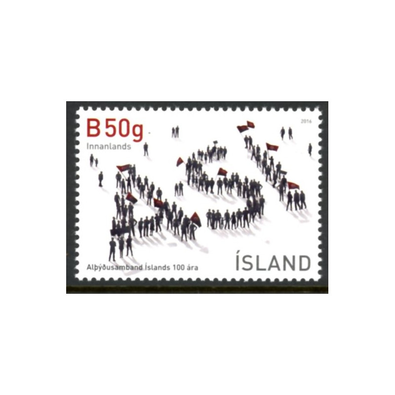 Island. 2016. 100-året for Islands fagforbund. AFA nr. 1462 **           (o)  stemplet FDC