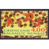 1993. 4,00 kr. AIDS mærke. AFA nr. 240 postfrisk stemplet
