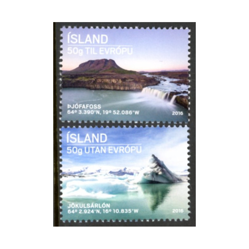 Island. 2016. Turisme. AFA nr. 1470-71 **         (o)  stemplet FDC