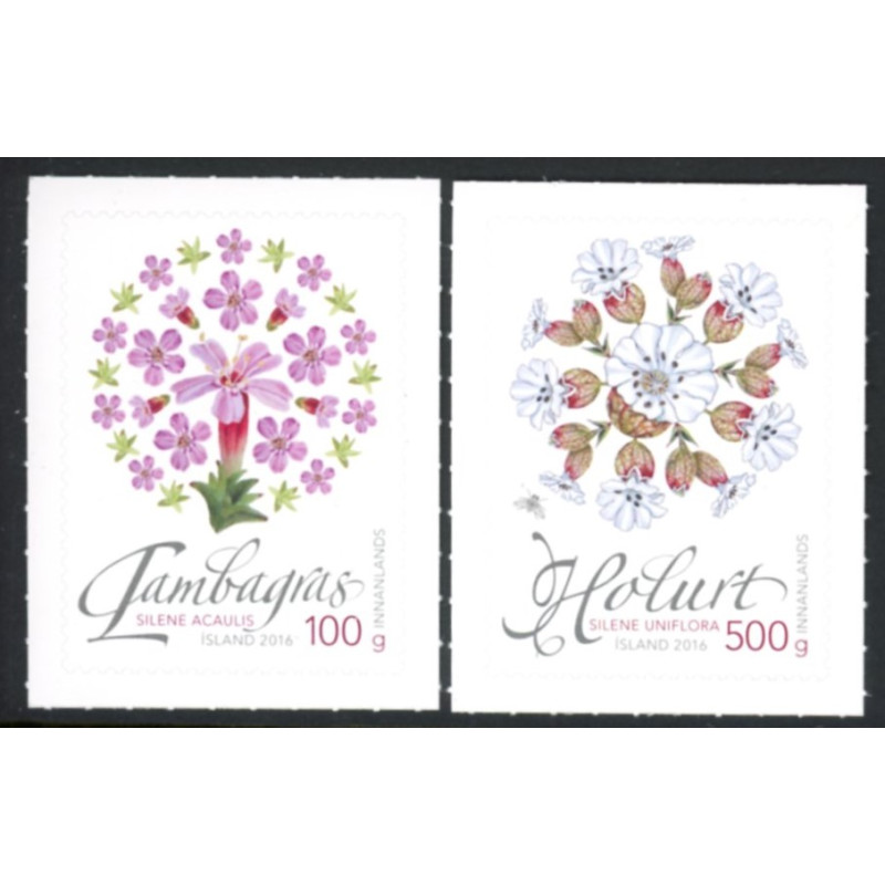 Island. 2016. Vild Islandsk Flora. AFA nr. 1482-83 **    (o)  stemplet FDC