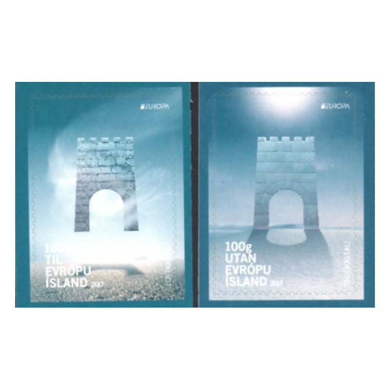 Island. 2017. Europa. Borge og slotte. AFA nr. 1501-02 **           (o)  stemplet FDC