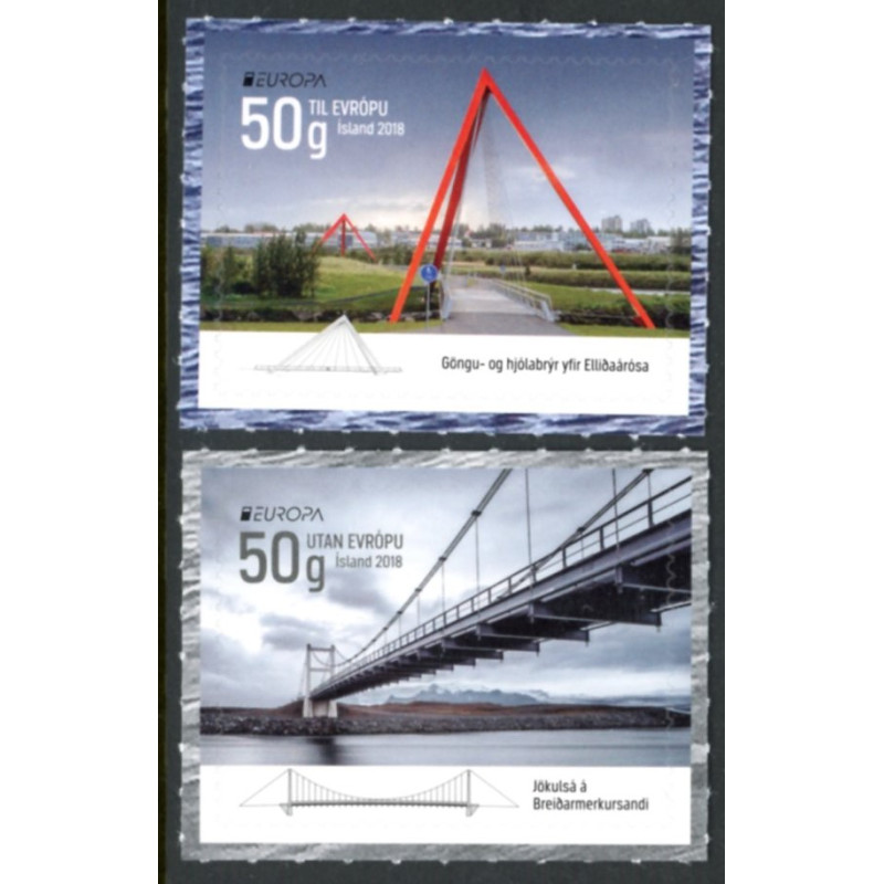 Island. 2018. Europamærker. AFA nr. 1529-30 **                    (o)  stemplet FDC