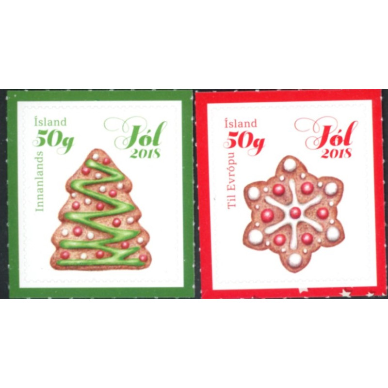 Island. 2018. Julefrimærker. AFA nr. 1550-51 **           (o)  stemplet FDC