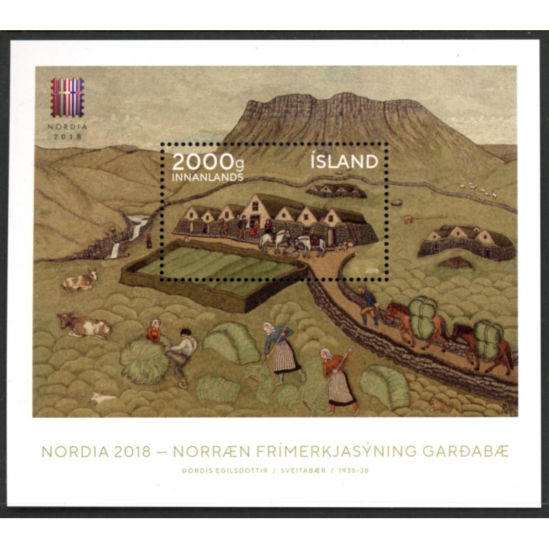 Island. 2018. Nordia frimærkeudstillingen, miniark. AFA nr. 1531 **                    (o)  stemplet FDC