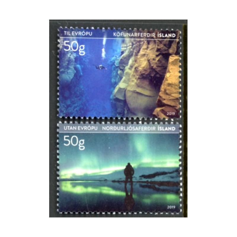 Island. 2019. Turistfrimærker. AFA nr. 1561-62 **        (o)  stemplet FDC