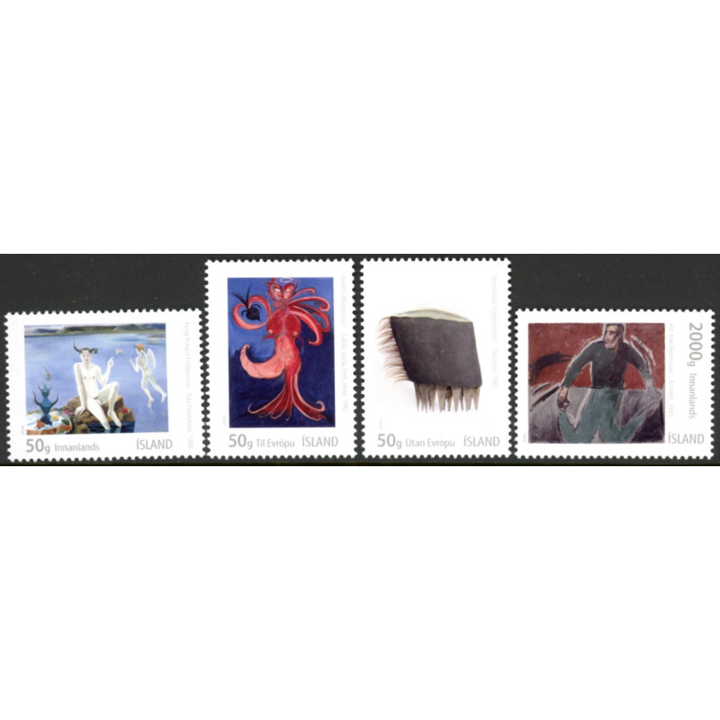 Island. 2019. Billedkunst, malerier fra 1980'erne. AFA nr. 1573-76 **      (o)  stemplet FDC
