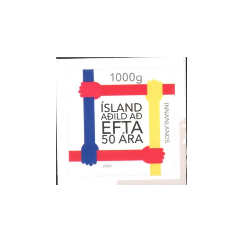 Island. 2020. 50-året for EFTA. AFA nr. 1580 **     (o)  stemplet FDC