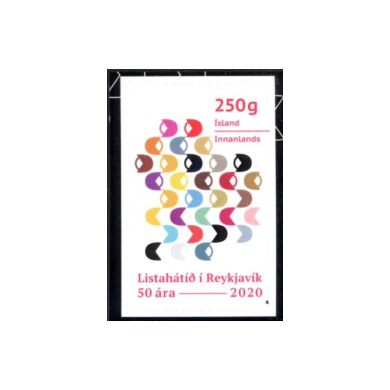 Island. 2020. 50-året for Kunstfestival. AFA nr. 1582 **                   (o)  stemplet FDC
