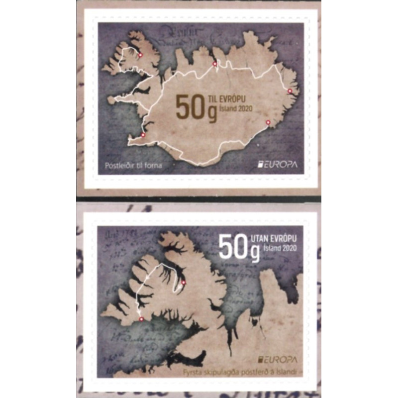 Island. 2020. Europa. Postruter. AFA nr. 1588-89 **               (o)  stemplet FDC