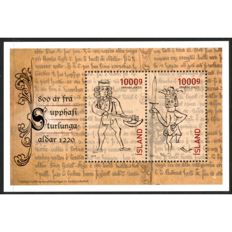 Island. 2020. 800-året for Storlungatiden, miniark. AFA nr. 1597 **           (o)  stemplet FDC