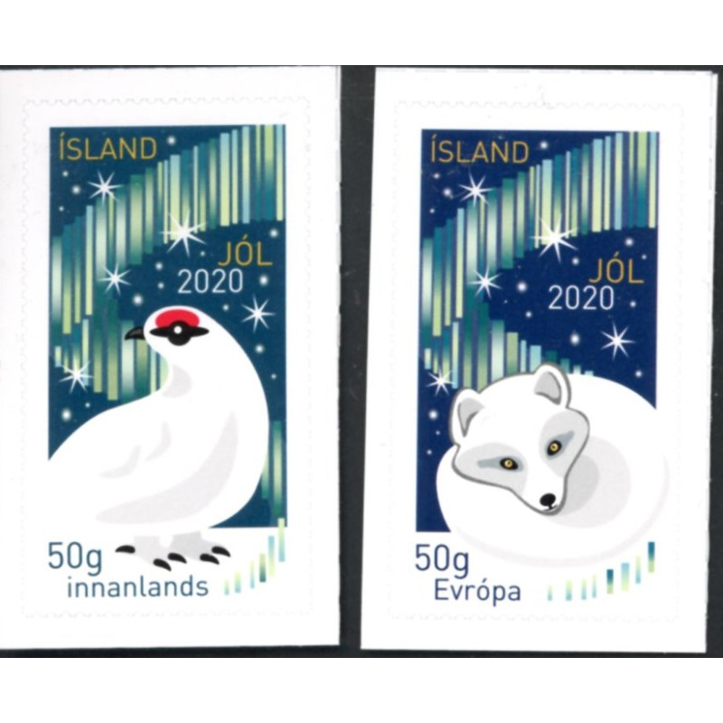 Island. 2020. Julefrimærker. AFA nr. 1601-02 **           (o)  stemplet FDC