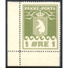 Grønland/Greenland 1905 1 Øre. Olivgrøn. AFA nr. 1 postfrisk stemplet
