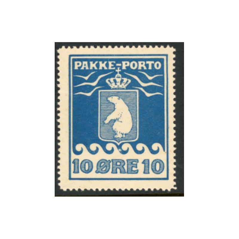 Grønland/Greenland 1905 10 Øre. Blå. AFA nr. 3 postfrisk stemplet