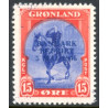 1945. Danmark Befriet ÆNDREDE FARVER, 15 Øre. AFA nr, 21a postfrisk