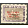 1945. Danmark Befriet ÆNDREDE FARVER, 5 kr. AFA nr, 25a postfrisk