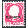 Island Tjenstemærker 2 kr. Pjónnusta, uden punktum. AFA nr. 41a **   stemplet st.