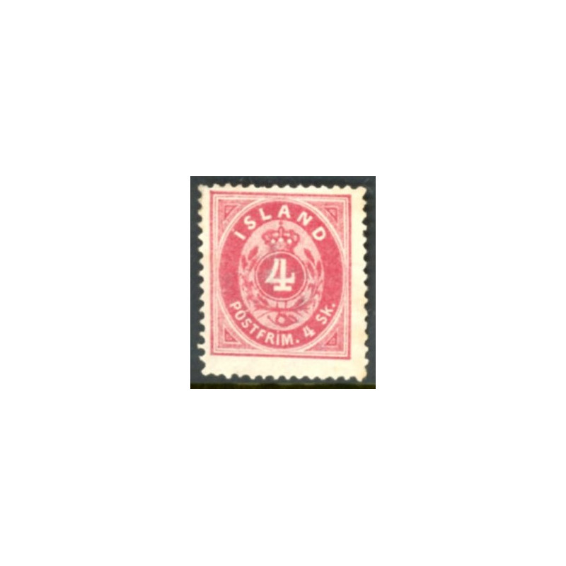 Island. 1873. 4 sk. AFA nr. 2 ** postfrisk st. stemplet FDC