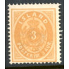 Island. 1882.  3 aur. AFA nr. 12 ** postfrisk st. stemplet FDC