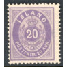Island. 1875-76.  20 Aur, Violet AFA nr. 10 **  postfrisk st. stemplet FDC