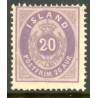 Island. 1875-76.  20 Aur, LysViolet AFA nr. 10a **  postfrisk st. stemplet FDC
