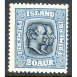 Island. 1915-18. Dobbelthoveder. AFA nr. 82 **  postfrisk st. stemplet FDC
