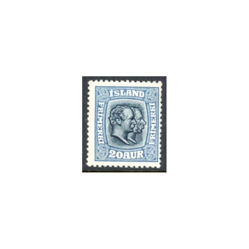 Island. 1915-18. Dobbelthoveder. AFA nr. 82 **  postfrisk st. stemplet FDC
