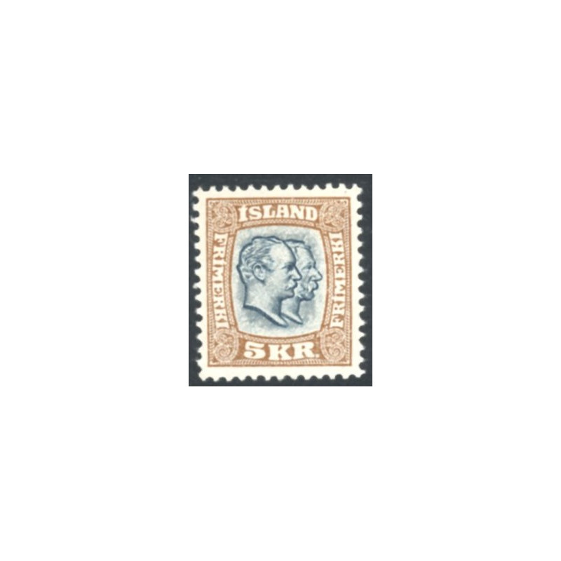 Island. 1907. Dobbelt konger 5 kr, AFA nr. 62 **    postfrisk st. stemplet FDC