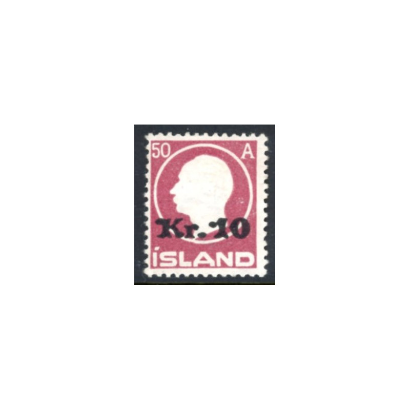 Island. 1926. Provisorier 10 kr/50 Aur. AFA nr. 119  ** postfrisk st. stemplet FDC