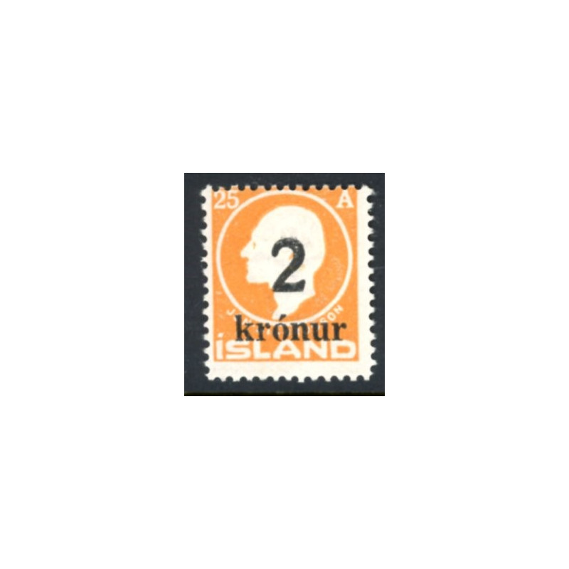 Island. 1926. Provisorier 2 kr/25 Aur. AFA nr. 120  **   postfrisk st. stemplet FDC