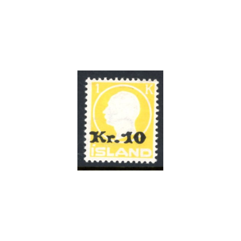 Island. 1925. Provisorier 10/1 kr. AFA nr. 111  **   postfrisk st. stemplet FDC