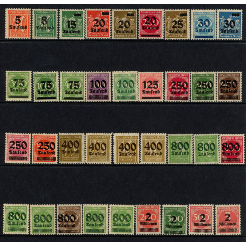 Rige. 1923. Infla. Prov, (uden a'er). AFA nr. 277-312 ** (36)    st. used reich