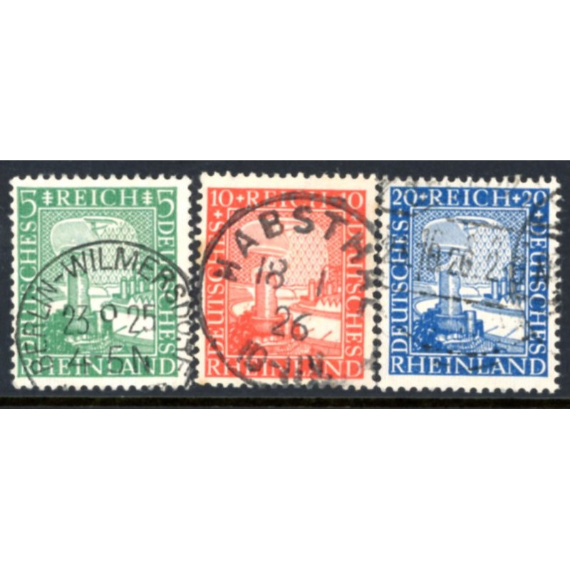 Rige. 1925. Rheinlandsjubilæum. AFA nr. 372-74 **   stemplet