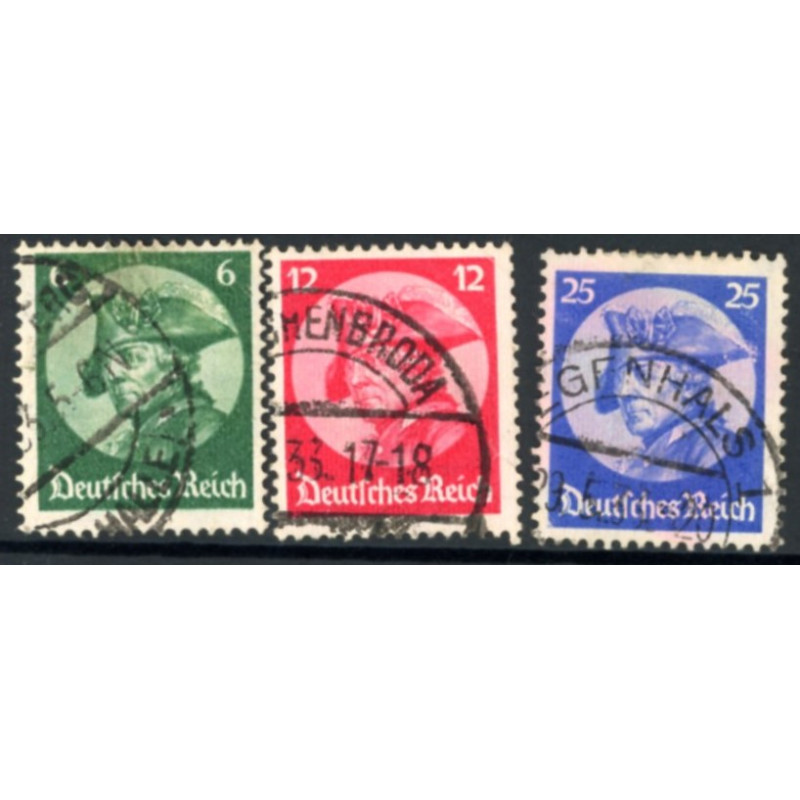 Rige. 1933. Frederik den Store. AFA nr. 474-76 **  stemplet (o)