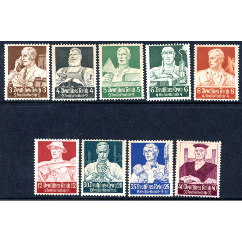 Rige. 1934. Nødhjælp. AFA nr. 549-57 **   stemplet (o)